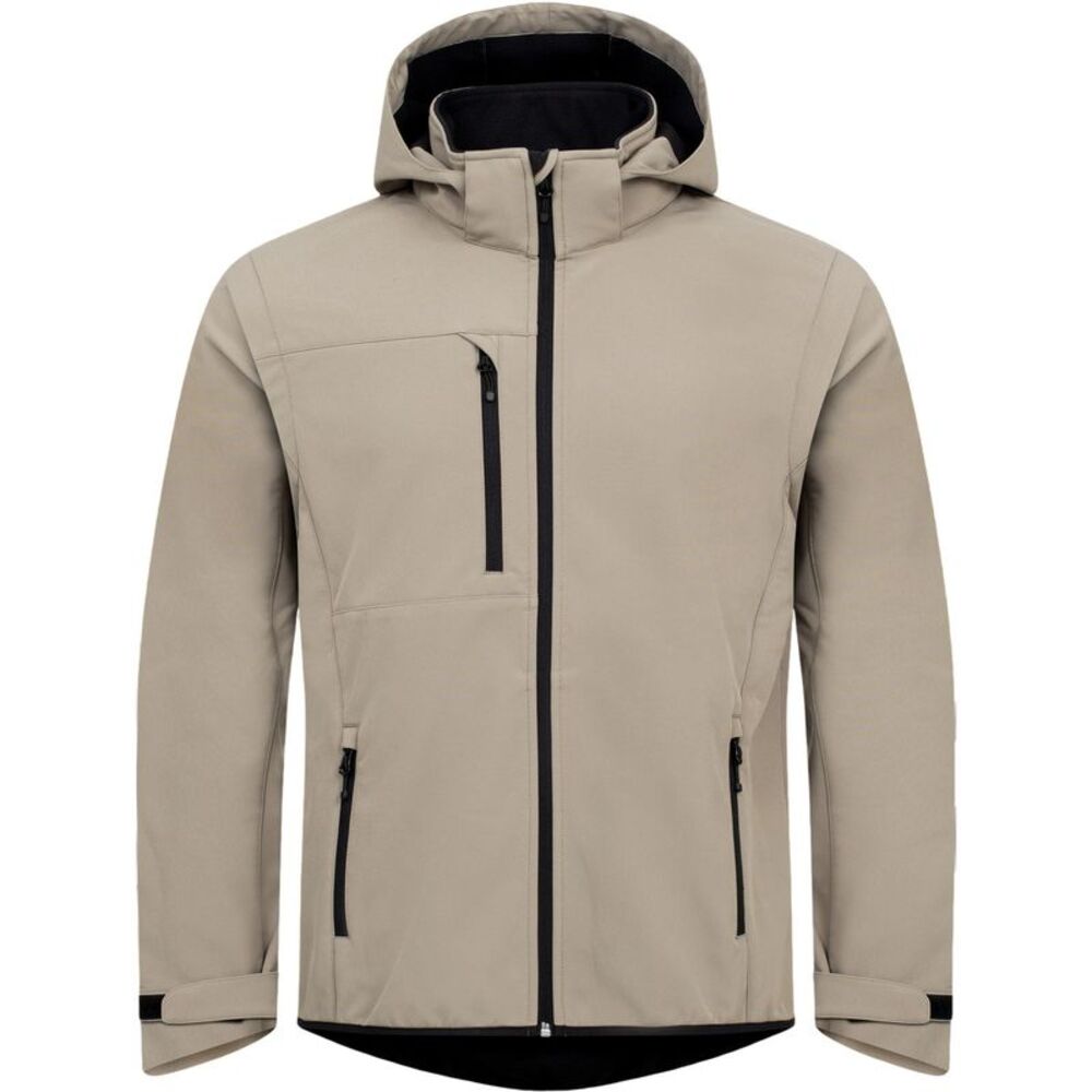 Clique Unisex Adult Classic 2 in 1 Zip-off Sleeves Soft Shell Jacket / Sand